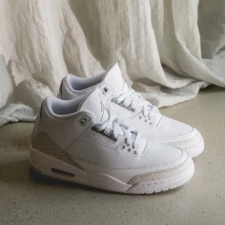 High-Top Sneaker|Leder Sneaker*Jordan NikeAir 3 Retro *Pure Money* White / Metallic Silver / White