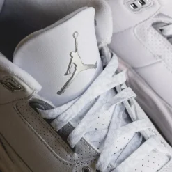 High-Top Sneaker|Leder Sneaker*Jordan NikeAir 3 Retro *Pure Money* White / Metallic Silver / White