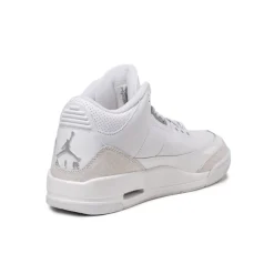 High-Top Sneaker|Leder Sneaker*Jordan NikeAir 3 Retro *Pure Money* White / Metallic Silver / White
