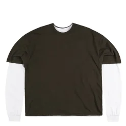 T-Shirts*Perplex Double-Layered Longsleeve T-Shirt Brown/White