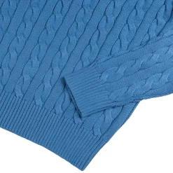 Knitwear|Crewnecks*Polo Ralph Lauren Cable-Knit Cotton Jumper Blue Orbit