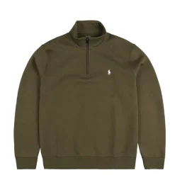 Crewnecks*Polo Ralph Lauren Double-Knit Quarter-Zip Pullover Company Olive