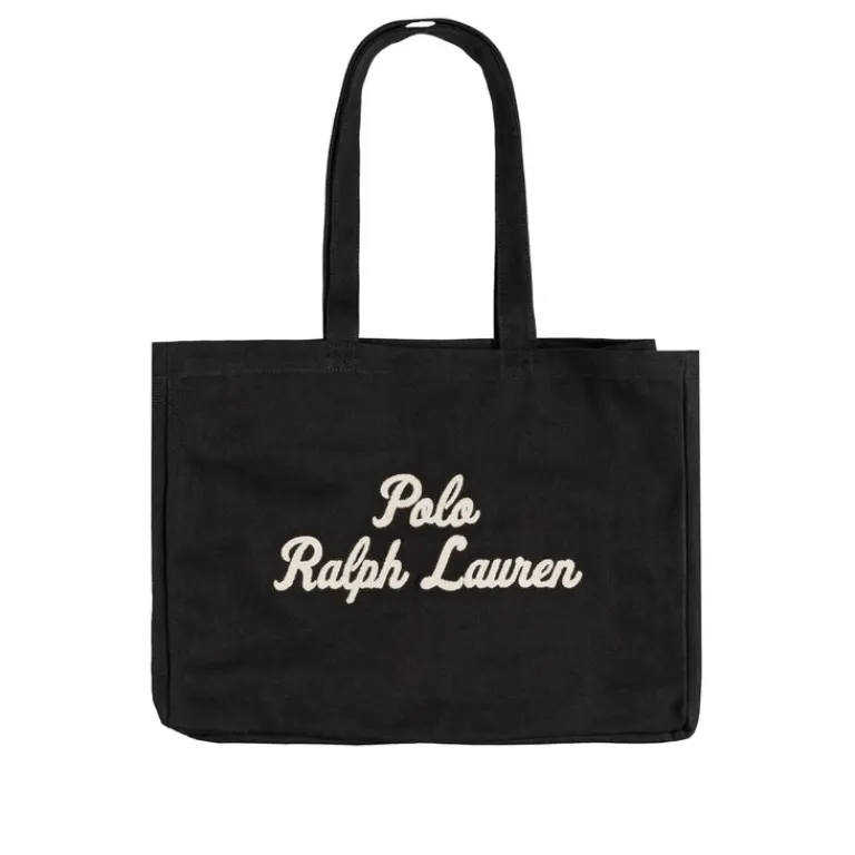 Taschen*Polo Ralph Lauren Embroidered Canvas Tote Bag Black