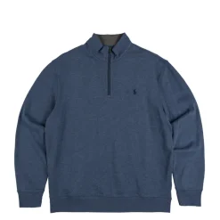 Crewnecks*Polo Ralph Lauren Luxury Jersey Quarter-Zip Pullover Blue