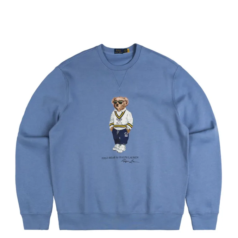 Crewnecks*Polo Ralph Lauren Polo Bear Fleece Sweatshirt Campus Blue Heritage