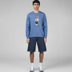 Crewnecks*Polo Ralph Lauren Polo Bear Fleece Sweatshirt Campus Blue Heritage