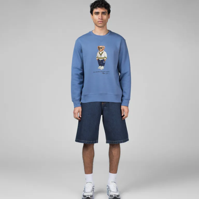Crewnecks*Polo Ralph Lauren Polo Bear Fleece Sweatshirt Campus Blue Heritage