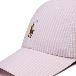 Caps & Bucket Hats*Polo Ralph Lauren Seersucker Ball Cap Carmel Pink