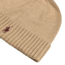 Beanies*Polo Ralph Lauren Signature Pony Wool Beanie Camel Melange