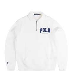 Crewnecks*Polo Ralph Lauren The RL Fleece Logo Collared Sweatshirt White