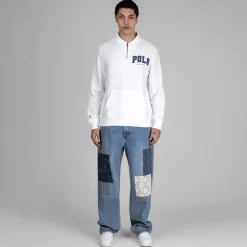 Crewnecks*Polo Ralph Lauren The RL Fleece Logo Collared Sweatshirt White