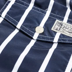 Shorts*Polo Ralph Lauren Traveler Slim Fit Swimming Trunk Blue Vertical Wide Stripe)