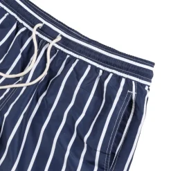 Shorts*Polo Ralph Lauren Traveler Slim Fit Swimming Trunk Blue Vertical Wide Stripe)