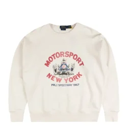 Crewnecks*Polo Ralph Lauren Vintage Fit Fleece Graphic Sweatshirt White
