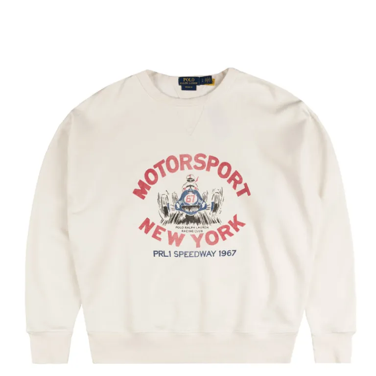 Crewnecks*Polo Ralph Lauren Vintage Fit Fleece Graphic Sweatshirt White