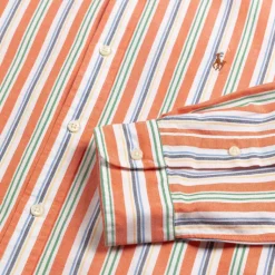 Hemden*Polo Ralph Lauren Custom Fit Striped Oxford Shirt Orange / White Multi