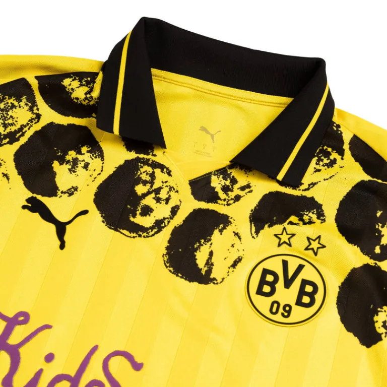 T-Shirts*Puma x KidSuper Studios Borussia Dortmund Longsleeve Retro Shirt Faster Yellow / Puma Black