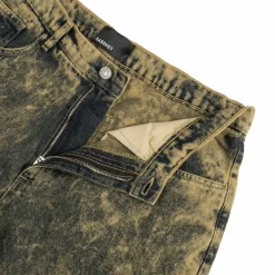 Hosen*Rassvet Acid Wash Baggy Denim Pants Green