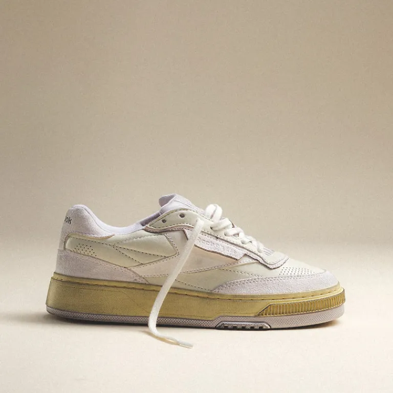 Leder Sneaker|Weiße Sneaker*Reebok Club C LTD Wax Moon White