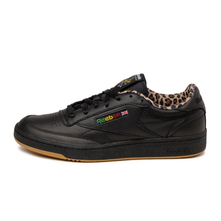 Leder Sneaker*Reebok x Wacko Maria Club C 85 Vintage Black / Leopard / Gum
