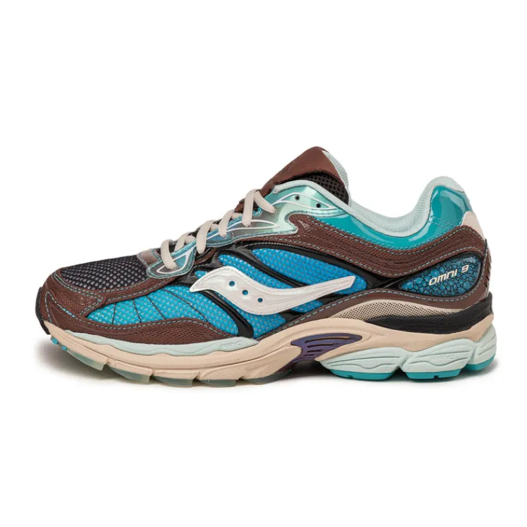 Vegane Sneaker|Retro Runner*Saucony x Footpatrol Pro Grid Omni 9 Blue / Brown