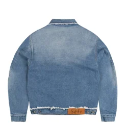 Jacken*Sefr Alvarez Denim Jacket Frayed Mid Blue