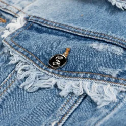Jacken*Sefr Alvarez Denim Jacket Frayed Mid Blue