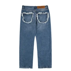 Hosen*Sefr Frayed Cut Jeans Dark River Blue