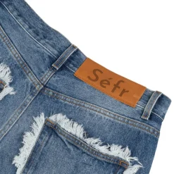 Hosen*Sefr Frayed Cut Jeans Dark River Blue
