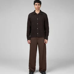 Knitwear*Sefr Myles Overshirt Heavy Roast Knit