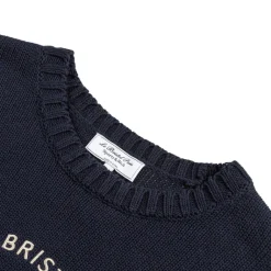 Knitwear*Sporty & Rich Bristol Crest Knitted Sweater Navy Cream