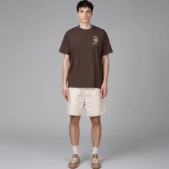 T-Shirts*Sporty & Rich Crest Seal 100th T Shirt Chocolate Cream