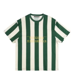 T-Shirts*Stockholm Surfboard Club Box Tee Stripe Green / White