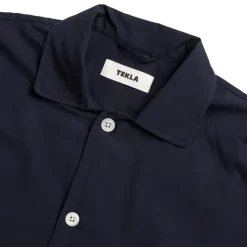 Pyjamas & Unterwäsche*Tekla Pyjamas Short Sleeve Shirt True Navy