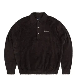 Crewnecks*thisisneverthat SCT-Logo Shaggy Knit Polo Brown