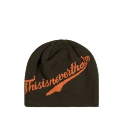 Beanies*thisisneverthat Script Logo No Cuff Beanie Olive