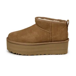 Leder Sneaker|Plateau Sneaker*Ugg Wmns Classic Ultra Mini Platform Chestnut