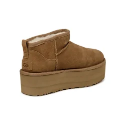 Leder Sneaker|Plateau Sneaker*Ugg Wmns Classic Ultra Mini Platform Chestnut