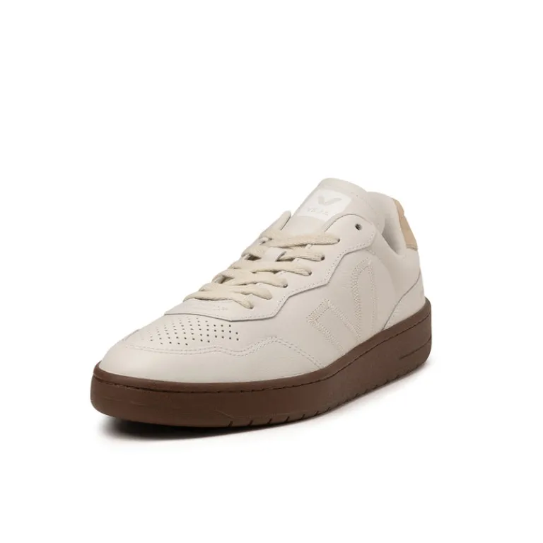 Plateau Sneaker|Weiße Sneaker*VEJA V-90 ZZ O.T. White / Pierre / Almond
