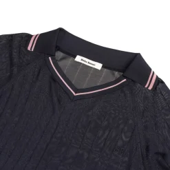 T-Shirts*Wales Bonner Roots Polo Shirt Navy / Pink
