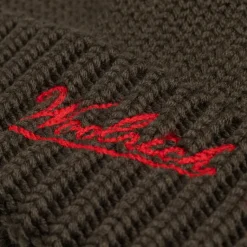 Beanies*Woolrich Merino Wool Logo Beanie Dark Green